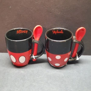 Disney Mickey & Minnie Mouse Signature Outfit Espresso Cup Spoon Jerry Leigh NWT - Picture 1 of 9