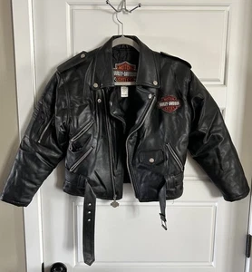 Harley Davidson Vintage Motorrad Lederjacke Schwarz Damen Gr. 12/14 - Bild 1 von 4