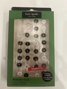 Kate Spade Black and White Daisy Phone Case iPhone 16 MagSafe New - Picture 1 of 1