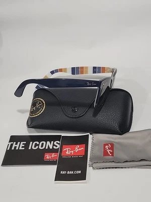 RARO! Gafas de sol Ray-Ban de color 50 mm OG Wayfarer marco azul marino marrón lentes degradadas Foto 1 de 4