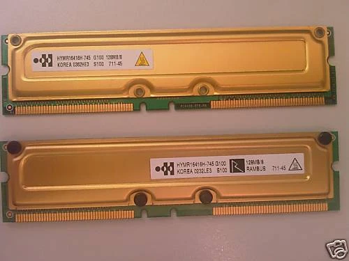 128MB 800 MHZ MEMORY RIMM hymr16416h-745 g100 korea - Immagine 1 di 1