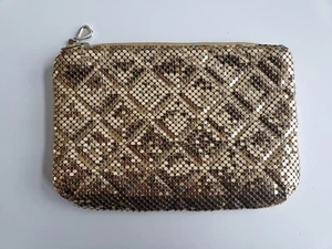 NEW Whiting Davis USA Gold Mesh Zipper 6.5” Clutch Handbag Purse Lined  - Picture 1 of 8