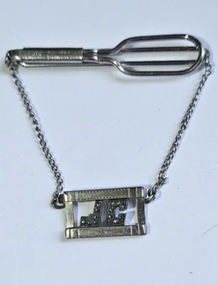 Vintage Swank Sterling Tie Clasp with Initials JC Patent 1865995 Issued 1932 - Image 1 of 4
