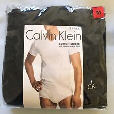 Calvin Klein, 3Pk V-Neck T-Shirts Stretch Cotton Wicking .Color: Black. Size: M