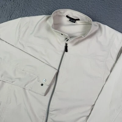 Nike Tiger Woods TW Cafe Racer Jacket Mens XL Beige Golf Full Zip Performance - Image 1 of 4