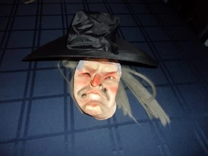 witch hat grey hair vintage LATEX RUBBER MASK CLEAN - Picture 1 of 4