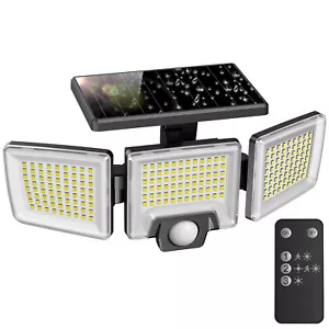 216 LED Solarleuchte mit Bewegungsmelder Außen Fluter Strahler Lampe Wandleuchte - Bild 1 von 17