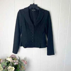Chaqueta de peblum Nanette Lepore con textura negra - Imagen 1 de 10