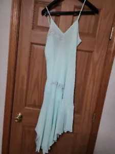 California Dynasty Mint Schlupfkleid Negligee Nachthemd Blumenstickerei Gr. S - Bild 1 von 7