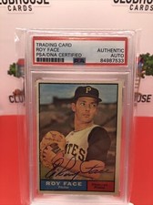Roy Face Vintage 1961 Topps Card #370 Pirates VG PSA/DNA Encased Autograph