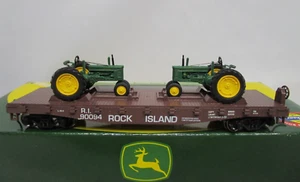 Athearn HO Rock Island 40' Flat Car w/ John Deere Model B Tractor Load NOS 8150 - Picture 1 of 5