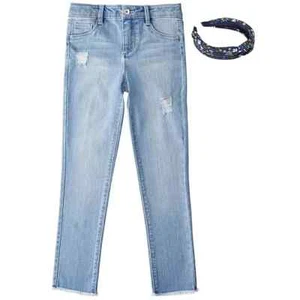 Member's Mark Girls Skinny Fit Jean Size L 10/12 Light Amelia Destruction - Picture 1 of 6