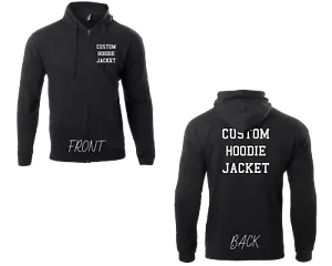 Personalisierte Jacke | Individueller Reißverschluss Fleece Hoodie Sweatshirt Individuelles Bild Logo - Bild 1 von 4