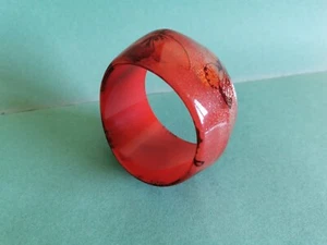 Vintage Chunky Bracelet - Acrylic Bangle Boho Retro Butterflies - Picture 1 of 5