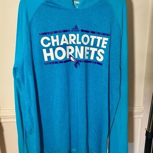 Adidas Charlotte Hornets Teal Blue Hoodie Size XL - Picture 1 of 1