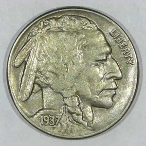 ***MONEDA AMERICANA DE COLECCIÓN*** 1937 AU Buffalo Nickel Z081 - Imagen 1 de 2