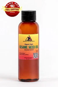 SESAME OIL UNREFINED ORGANIC CARRIER EXPELLER PRESSED VIRGIN RAW PURE 2 OZ - Picture 1 of 12