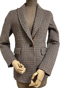 AUTH NWT $525 Maje Varmino Houndstooh Wool Blend Blazer Jacket-Camel /Sz 36/US S - Picture 1 of 22