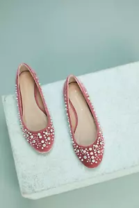NEW Anthropologie Opulent Embellished Pearl Ballet Flats Shoes Sz 10 or 40 NIB - Picture 1 of 1