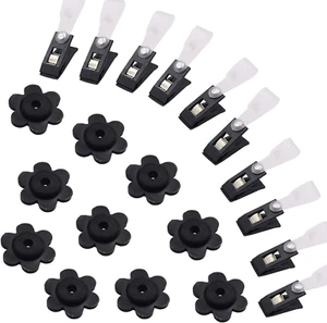 10 Pack Garden Flag Rubber Stoppers and 10 Anti-Wind Clips for Garden Flag Poles - Picture 1 of 11