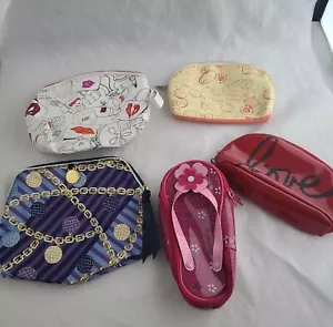 Makeup Case Travel Bag Lot Of 5 Revlon Ipsy Saks Ester Lauder Flipflop Plus - Picture 1 of 12