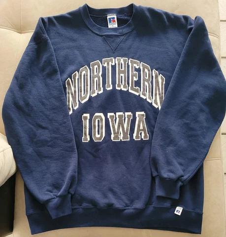 Vintage Northern Iowa Panthers Sweatshirt Youth XL Pullover Crewneck Sweater UNI Cover
