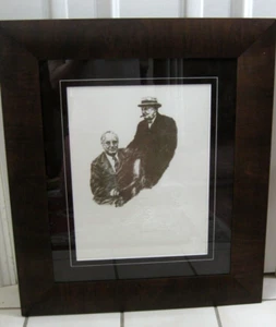 Sarah Churchill Lithograph Presidents W. Churchill & F. Roosevelt, Signed - Picture 1 of 11
