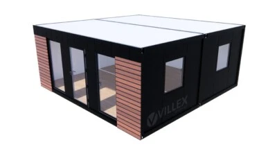 Bürocontainer - 6,0 m x 6,0 m Doppelanlage Villex - mit Elektrik – NEU! - Bild 1 von 4