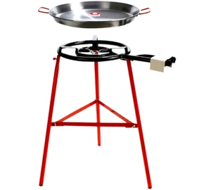 Kit: 70 cm Stainless Paella Pan+ 40cm Gas Burner+ Reinforced Tripod+ Regulator - Picture 1 of 11