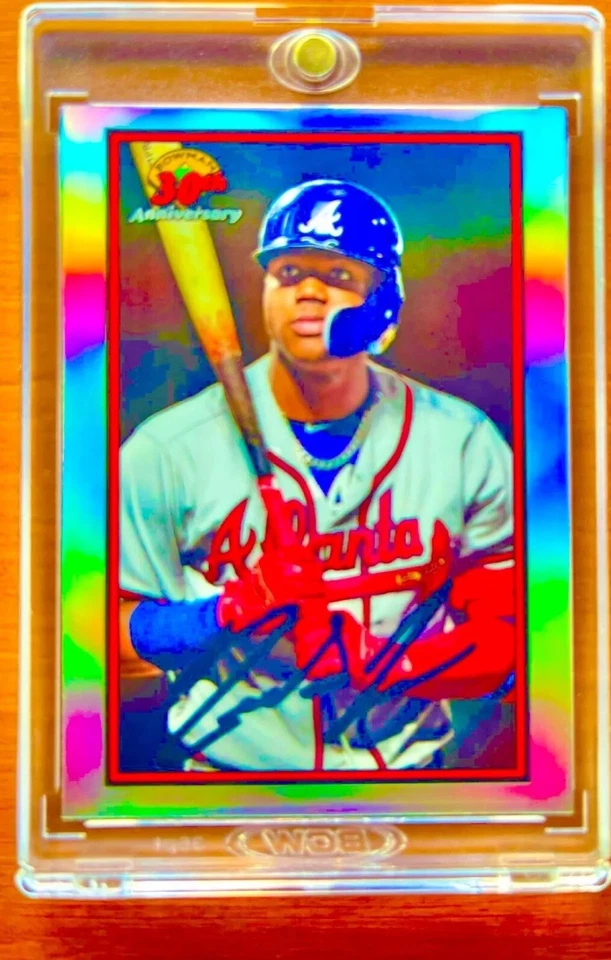 Ronald Acuna Jr. RARE REFRACTOR INVESTMENT CARD SSP BOWMAN CHROME BRAVE MVP MINT - Image 1 of 4