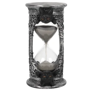 Schwarze Katze Sand Stunde Glas Timer Ornament Figur Gothic Pagan Wicca Salem - Bild 1 von 2