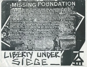 Vintage Missing Foundation "Demise" Liberty Under Siege NYC Flyer - Picture 1 of 1