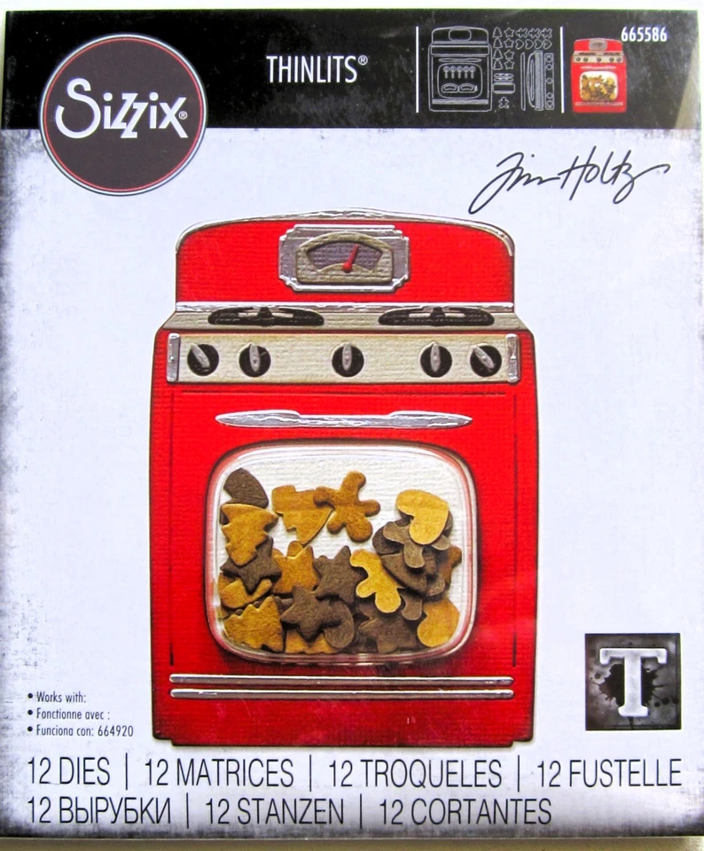 Retro Oven & Cookies Sizzix Thinlits Thin Metal Die Set by Tim Holtz 665586