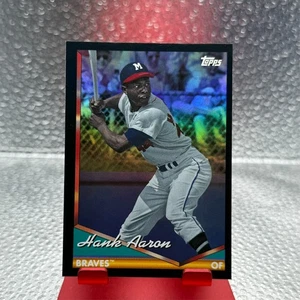 2024 Topps Archives #296 Hank Aaron Black Foil (Surface Scratching) - Picture 1 of 2