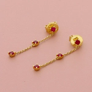 ⚡️clearance⚡️ bony levy 18k gold el mar 0.42 ctw ruby linear drop earrings - Picture 1 of 4