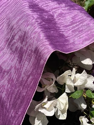 Lilac Pink Silk Moire Fabric, Silk Shantung Watermark Fabric By 2 Meters. - image 1 of 4