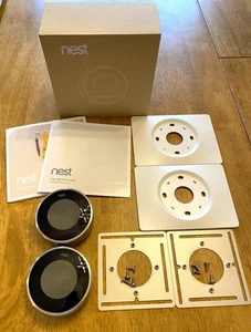 2x Nest 2nd Generation Learning Silver Programmable Thermostats Model 02A -Works - Picture 1 of 4