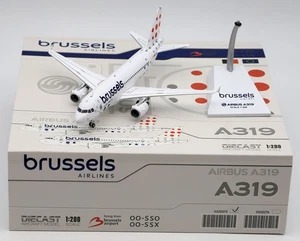 1:200 JC Wings Brussels Airlines Airbus A319 OO-SSO Diecast Aircraft Jet Model - Picture 1 of 15