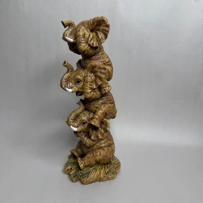 Estatuilla Estatua Toscano Elefantes Apilados "Escucha Ver Hablar No Mal" Foto 1 de 4