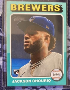 2024 Topps Heritage High Number Jackson Chourio RC #632 Aqua Parallel - Picture 1 of 2