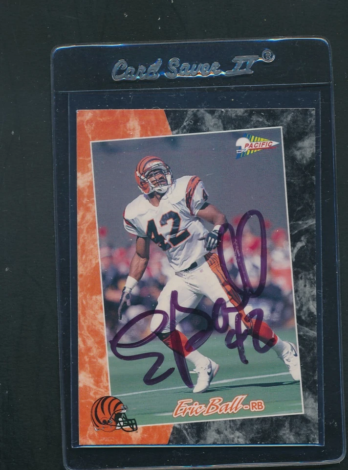1993 Pacific #309 Eric Ball Bengals Signed Auto *B9600 - Image 1 of 1