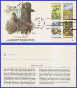 USA5 #1921-24 U/A FLEETWOOD 2 FDC PB4 Wildlife Habitats - Bild 1 von 1