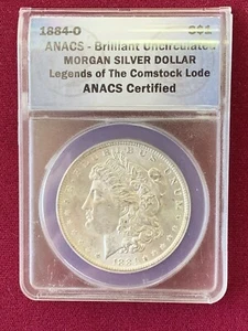 1884-O Morgan Silver Dollar ANACS Brilliant Uncirculated  "The Comstock Lode" - Picture 1 of 4