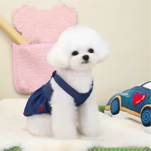 Ropa Mascota Gato Moda Tirantes Vestido Vaqueros Cachorros-_ - Imagen 1 de 12