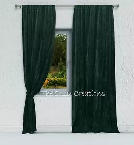 Forest Green Luxury Velvet Curtain Heavy Thick Window Rod Pocket Drapes 1 Panels - Picture 1 of 6