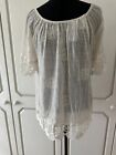 Moda Italia Crochet Embroidered Gypsy Top One Size New With tags