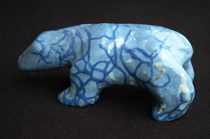 Gerhard Elsner 1930-2017: Eisbär Einzelanfertigung Keramik Blau Tierskulptur - Bild 1 von 6