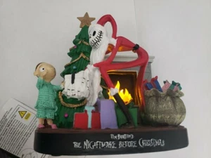 Disney Jack Skellington Santa Scene Fireplace Light Figure Decor Christmas - Picture 1 of 10