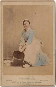 Original Foto Kabinett um 1880 - HOLLAND NEDERLAND - Trachten aus den Niederlanden 6 - Bild 1 von 1