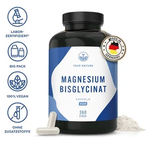 Magnesium Bisglycinat, Magnesium Kapseln Vegan, 4 Monate Vorrat - TRUE NATURE® - Bild 1 von 8
